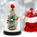 Miniatyrbillede 4 af 5: Juletræ i kuppel x mas ornamenter til soveværelse sengebord rød kugle