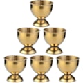 Miniatyrbild 1 av 2: 6 Stycken Äggställ Rostfritt Stål Äggkopp Guld Ägghållare Äggbricka För Barn Påskägg