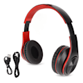 Miniatyrbillede 1 af 8: Trådløst headset Stereo Noise Cancelling Foldbare Bluetooth-hovedtelefoner til mobiltelefon PC Rejsespil Sort med rød