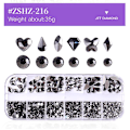 Pikkukuva 5 / 5: 3 kpl Crystal AB litteät strassit ja kirkkaat kynsitimantit nail art - tee-se-itse kynsikorut ja korutarvikkeet