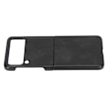 Miniatyrbillede 5 af 8: Lychee mønster læder telefoncover fuld beskyttelse stødsikker til Samsung Galaxy Z Flip 3Sort