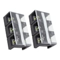 Miniatyrbilde 2 av 8: 2stk Wire Barrier Block Terminal Strip 600V 100A TC Fast Jern Dual Rader Terminal Strip med deksel Svart 3 Posisjoner (1003)