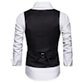 Miniatyrbillede 2 af 3: Ensfarvet V-hals Herrehabit Vest til Bryllup og Forretningsfest 3XL Sort