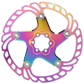 Miniatyrbild 1 av 8: Cykelskivbromsrotorer 6 spikar Cykeltillbehör för Mountain Bicycle Plating Färg203MM