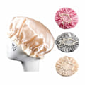 Miniatyrbilde 3 av 5: Tykke kvinner dusj satin hatter bad dusj hatter vanntett bade hatter
