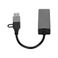 Miniatyrbillede 8 af 8: USB til Ethernet RJ45 Adapter Support 10 100 1000 Mbps Stabil Chip Sølvgrå USB C til RJ45 Adapter til Laptops PC