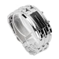 Miniatyrbillede 2 af 8: LED-ur Unik Binær Time Mode Display Konveks buestruktur Vandtæt LED-armbåndsur Elektronisk ur Sølv L