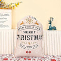 Miniatyrbilde 2 av 5: Julepose i lerret, Stor lerretspose med snøring, DIY bomulls festpose for oppbevaring av store julegaver