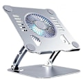Miniatyrbillede 1 af 5: Universal Tablet Stand i Legering, Justerbar Bordholder med Køleventilator, Sammenklappelig Notebook Holder til 12.9\" Laptop 15.9\" ZD B2 UU Sølv