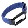 Miniatyrbild 4 av 8: Flätad Loop Strap för Mi Band 7 Pro Justerbar Elastisk Nylon Loop Armband med Skyddsram Mörkblått Band Svart Case