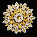 Miniatyrbilde 4 av 8: Krystallglass Rhinestones Dekorasjon DIY Klær Smykker Tilbehør (Gul Sølv Base)