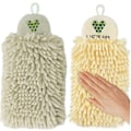 Miniatyrbild 1 av 5: 2-pack Handdukar för Badrum Dekorativ Set, Chenille Boll Hängande Handduk Mikrofiber Absorberande Mjuk Liten Badhandduk med Spänne