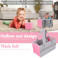 Miniatyrbilde 4 av 7: Bærbar oppbevaringspose Ekstra plass Filt stoffveske for Toniebox Player Startsett Rosa Pink