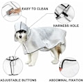 Miniatyrbilde 2 av 5: Transparent Hunde Regnjakke med Hette Vindtett og Vanntett 100% Vanntett Elastiske Mansjetter Justerbar Vanntett Regnjakke for Medium til Sto