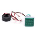 Miniatyrbillede 2 af 8: Aktuel signalindikator Universal 2‑Display firkantet lampe lys 60~500V AC AD16‑22FVAGrøn