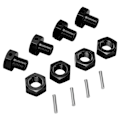 Miniatyrbild 3 av 8: 4 st/set 17 mm aluminiumlegering hjulhexkoppling för JLB 1/10 lastbilsserie RC-däckhexnavadapter svart