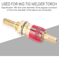 Miniatyrbillede 4 af 5: M8 Gas- og vand-hurtigkobling vand- og gasafkølet adapter til MIG TIG brænderfitting svejsebrænderfitting (rød)