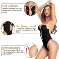 Pikkukuva 1 / 4: Selkänojaton V-kaula-aukkoinen Shapewear Bodysuit alaselkämekoihin - musta XXL