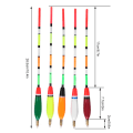 Miniatyrbilde 8 av 8: 5 STK Multifarge Balsa Wood Fishing Float Bobber Bite Indikator fiskeutstyr (5+2g)