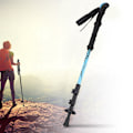 Miniatyrbillede 7 af 8: 7075 Aluminiumlegering Udendørs Klatring Strækbar Trekkingstav Alpenstock Udenfor Lås Caneblue