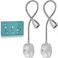 Miniatyrbillede 1 af 5: Læselampe, LED sengelamper vægmonteret sengelamper med aluminium natbelysning stik kablet væglampe, 200LM / 3000K / 3W / 110-240V AC, strålevinkel