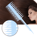 Miniatyrbilde 5 av 8: Dobbeltsidig Wide Fine Tooth Highlighting Comb Profesjonell stykke Strip Dyed Hair Comb Blue