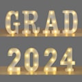 Pikkukuva 2 / 5: Valmistujaiskoristeet Luokka 2024, 8 LED-valokirjain Grad 2024, Erinomainen luokalle 2024 Lastentarha, Esikoulu, Lukio ja Yliopisto