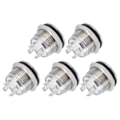 Miniatyrbillede 7 af 8: 5 stk knapkontakt rustfrit stål flad top knap med LED selvnulstilling strømtilbehør 12mmDC3-6V Grøn