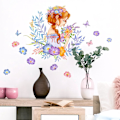Miniatyrbild 3 av 5: Väggdekal Blomma Fjärilar Flickväggdekal för Sovrum Vardagsrum
