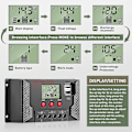Miniatyrbillede 5 af 5: 30A Laderegulator Solpanel Laderegulator Automatisk Identifikation 12V/24V med LCD-display og 5V USB-port