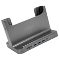 Miniatyrbild 7 av 8: Vertikal PC-ställ 8 i 1 Dockningsstation Stabil Signalöverföring Mini PC-ställ för OS X Office Interface Expansion Space Grey