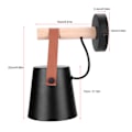 Miniatyrbillede 6 af 8: Moderne træjern soveværelse vægmonteret lampe veranda korridor studie lysarmatur værelse indretning (sort)