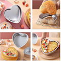 Miniatyrbilde 3 av 5: Hjerteformet Kakeform Sett - 6\" & 8\" Avtakbar Bunn Aluminiumformer, Non-stick, Lett å Rengjøre_SZXM