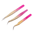 Miniatyrbilde 3 av 8: 3 stk Nail Art Pinsett rustfritt stål Rett bøyningstips Manikyr Rhinestone Nipper Gradient Farge