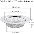 Miniatyrbilde 2 av 5: Rustfritt stål vask sil sett, 2 stk, 7,5 cm diameter, kjøkkenavløpsfilter