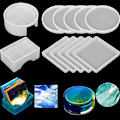 Miniatyrbillede 4 af 8: 5 stk. Resin Coaster Molds Blød Silikone Udjævning Nem Udgivelse Coaster Silikoneforme til Håndværk DIY