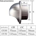 Miniatyrbillede 2 af 5: Ventilationsgitter i rustfrit stål 100/150 mm til luftudtag
