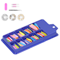 Miniatyrbilde 6 av 8: ABS Lange Fargede Falske Negler Kunstige Full Cover Negle Manikyr Tips Klistremerker med Etui 52