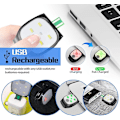 Pikkukuva 4 / 5: Kiinnitettävät juoksulvalot, 2 kpl USB ladattavat 4 valotilaa LED juoksulvalot pieni juoksijoille, hölkkääjille