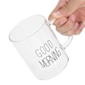 Pikkukuva 8 / 8: 350 ml:n läpinäkyvä maitokahvimuki kahvalla, lasinen vesimuki, juomalasi, keittiöväline, musta kirjain