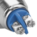 Pikkukuva 4 / 7: 5kpl / set 16mm 250V metalli vedenpitävä 2Pin minipainikekytkin (ulkeutuva pää) hopea