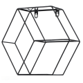Miniatyrbillede 7 af 8: Hex hylder Simple Smedejern Sekskantet soveværelse Stue Kontor Væghylde Dekoration Sort