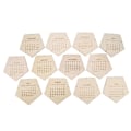 Pikkukuva 2 / 8: 2020 Ainutlaatuinen DIY-puukalenteri Geometrinen kolmiulotteinen työpöytäkalenteri Kotitoimiston koriste Khaki
