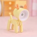 Miniatyrbillede 2 af 5: Mini Tegneserie Dyr LED Bordlampe Bærbar Justerbar Sød Kæledyrs Natlampe DGZD gul hjort