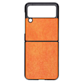 Miniatyrbild 1 av 8: Lychee mönstrad lädertelefonfodral Fullt skydd Stöttålig för Samsung Galaxy Z Flip 3Orange