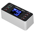 Miniatyrbild 6 av 8: 40W USB-telefonladdare med 8 portar, bärbar QC3.0 USB C typ C snabbladdare för resor, brittisk kontakt 100-240 V