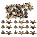 Miniatyrbillede 3 af 8: Stjerneformet nitteknopper DIY Tøj Sko Dekorationstilbehør med skruer 14 mm Bronze