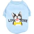 Miniatyrbillede 1 af 4: Blå bomuldspolstret vinterfrakke sweatshirt til små hunde og katte - hvalpejakke kostume til Yorkshire, Chihuahua - størrelse medium