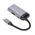 Miniatyrbilde 7 av 8: Multifunksjonell 3-i-1 Type C-adapter Type C hann til RJ45/PD/USB A hunn-adapter