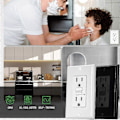 Miniatyrbild 5 av 5: GFCI Uttag 15 Ampere, Självtestande GFI Elektriskt Uttag, Barnsäkert GFCI Vägguttag med Väggplatta Vit